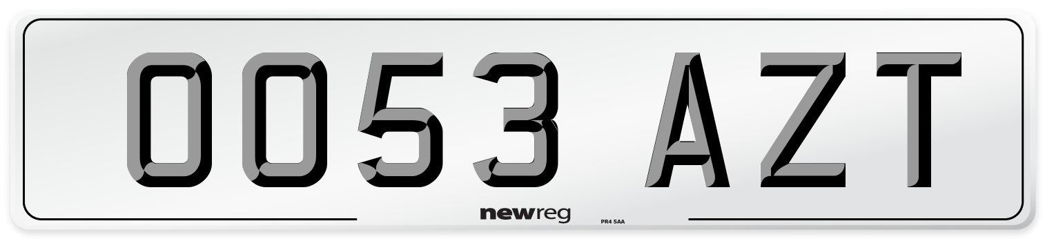 OO53 AZT Number Plate from New Reg